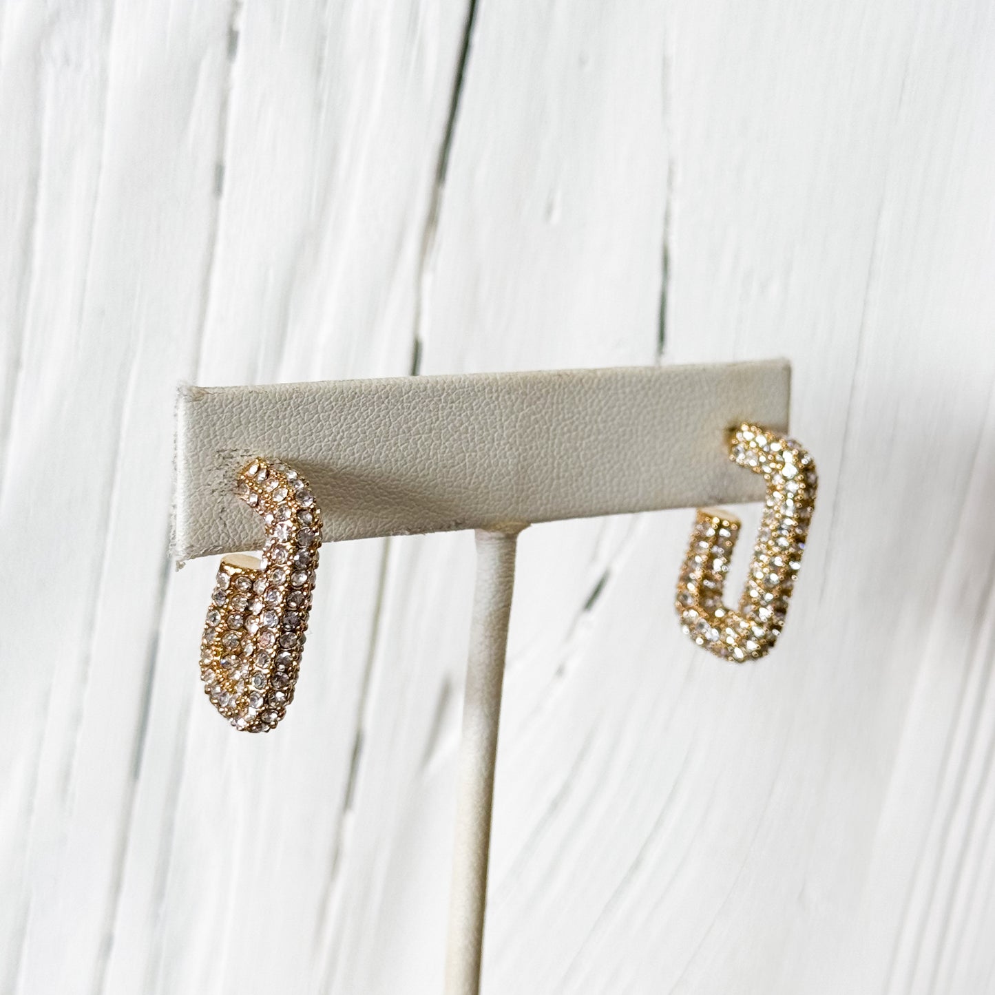 Pave Rectangle Hoops