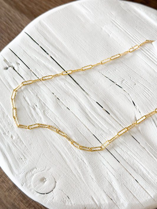 Hammered Paperclip Necklace