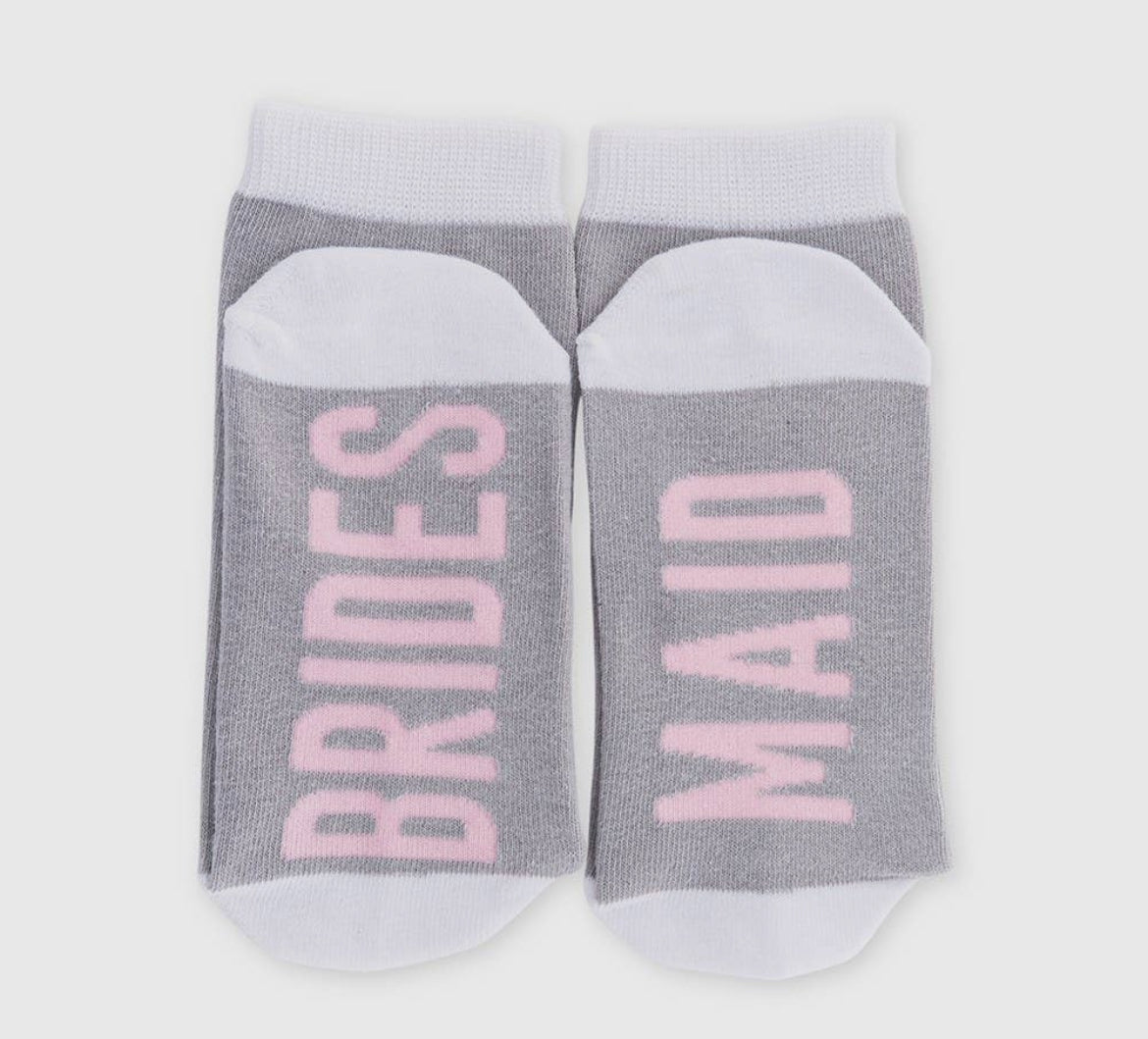 Pink & Gray “Bridesmaid” Socks