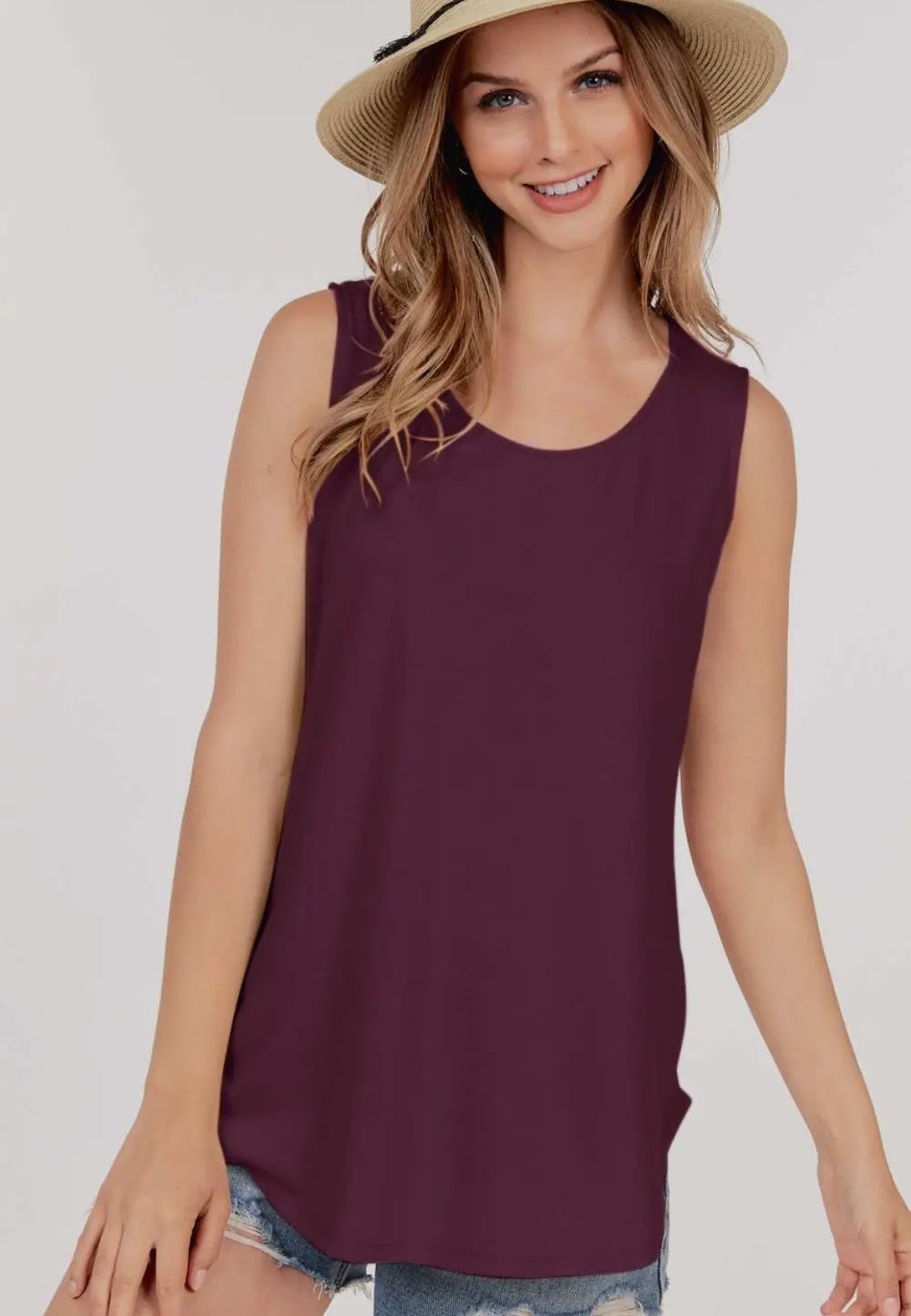 Basic Solid Hem Tank Top