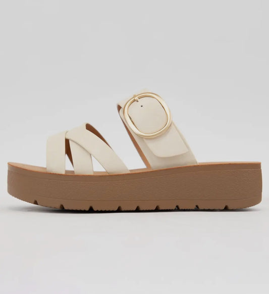 Restart Beige Strappy Sandal