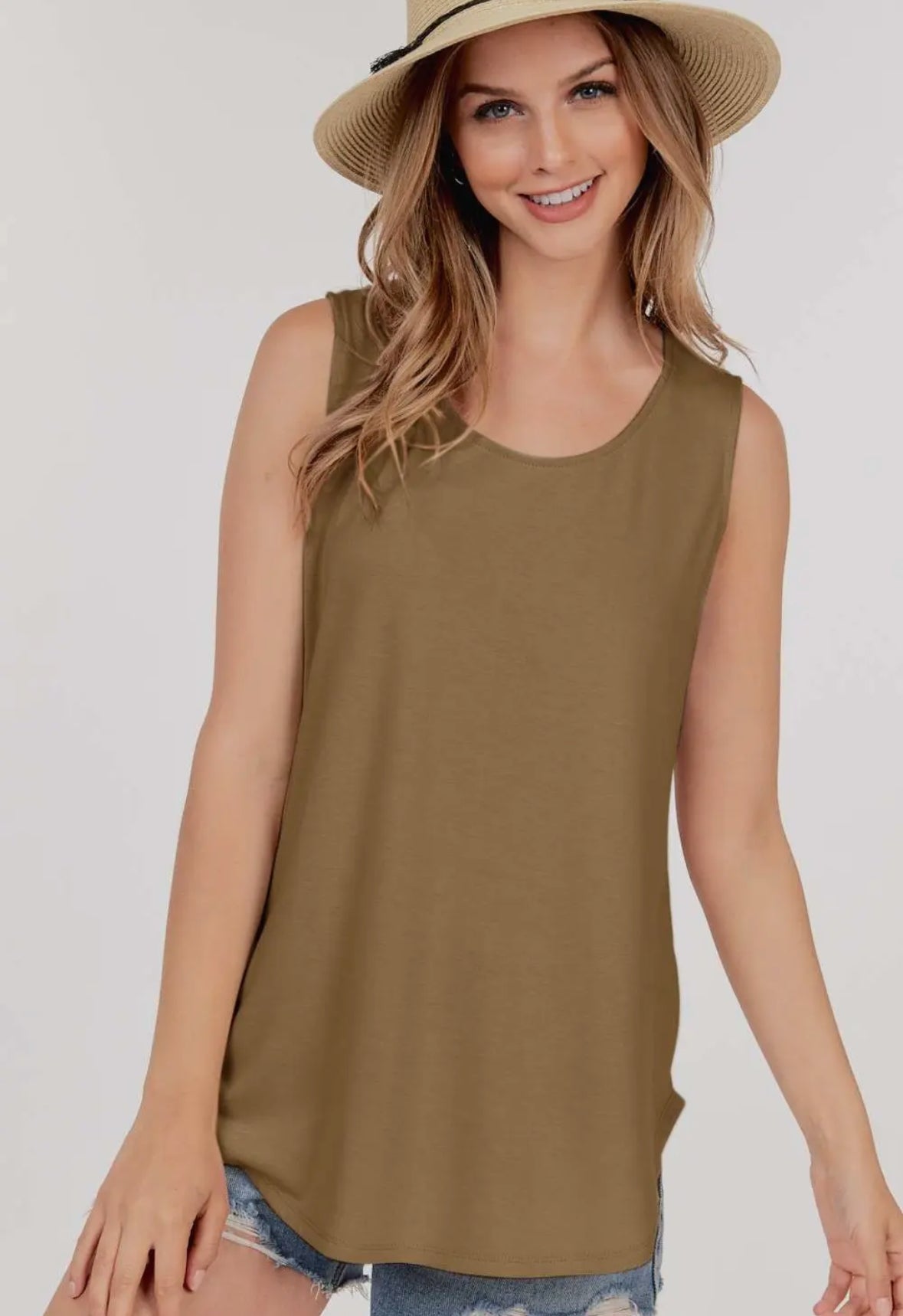 Basic Solid Hem Tank Top