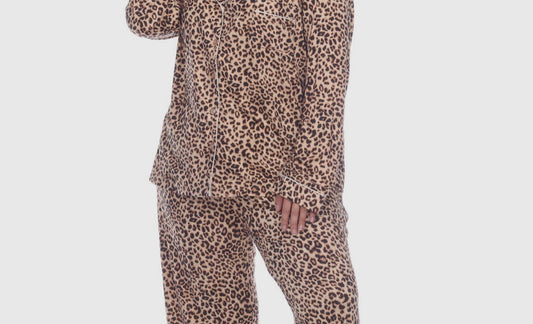 Plus size Cheetah Pajama Set