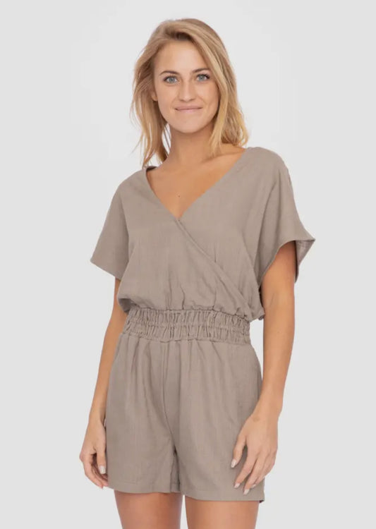 Warm Grey Resort Romper