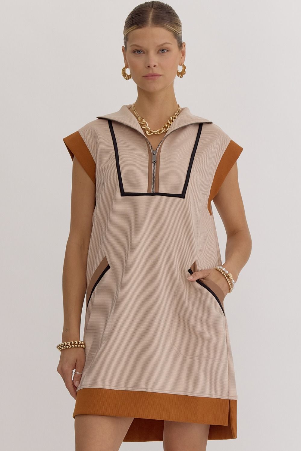 Textured Play & Party Zip Dress