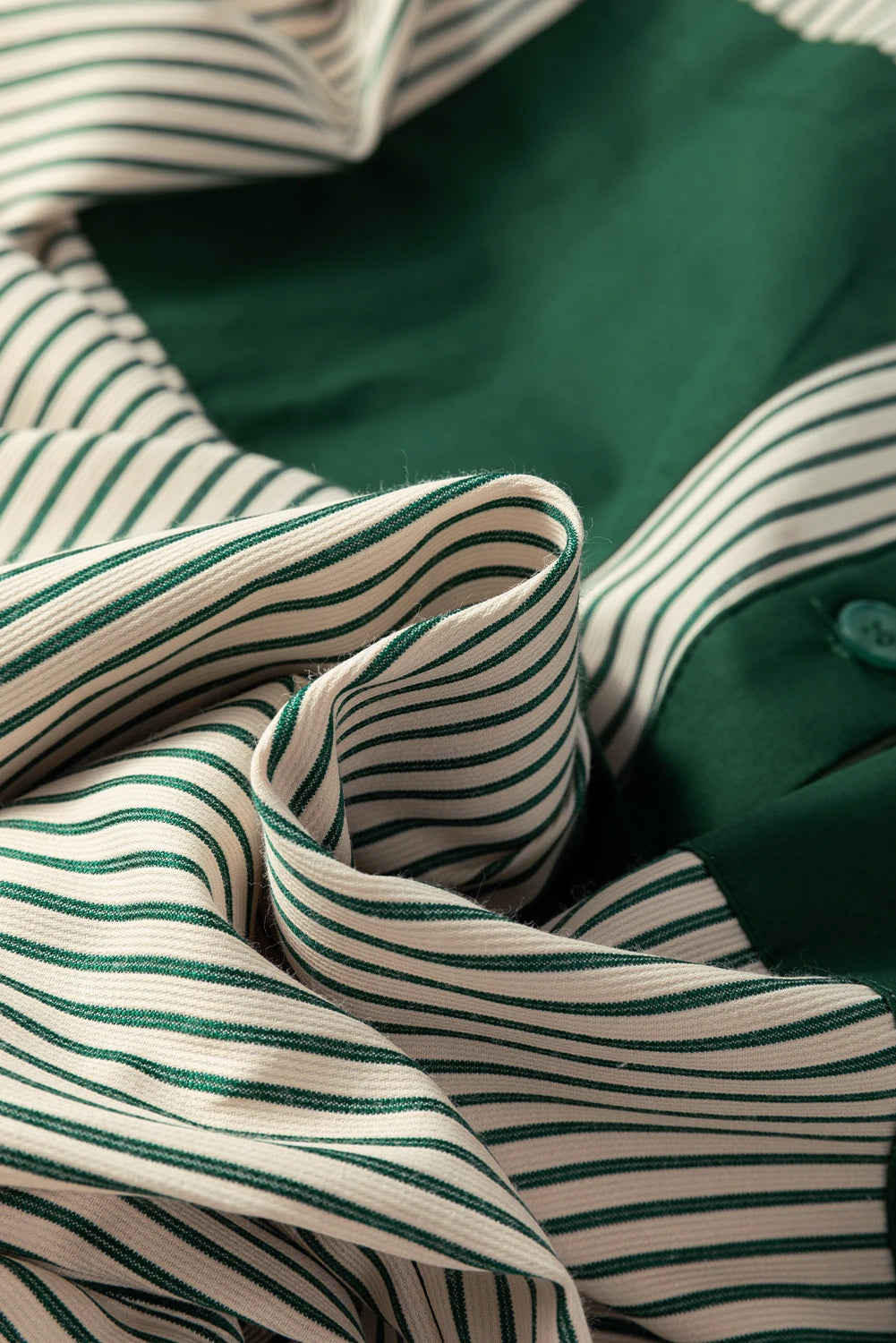 Green Striped Button Down Dress