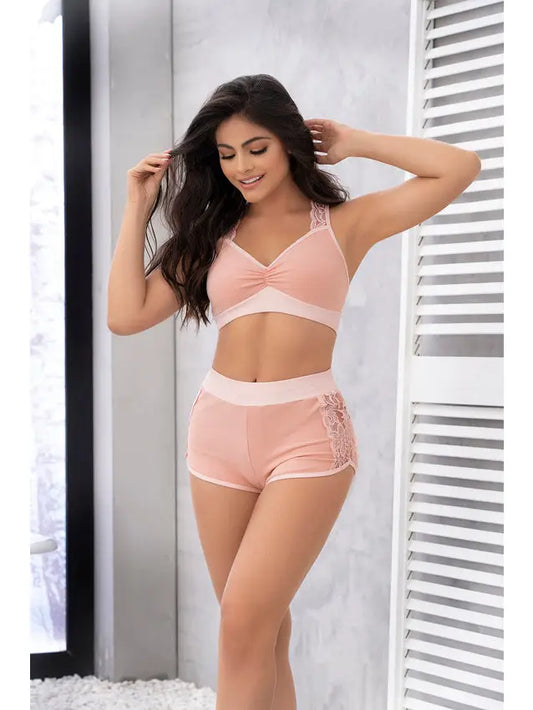 Two Piece Pajama Set - Rose