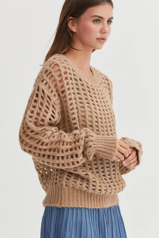 Open Stitch Long Sleeve Sweater